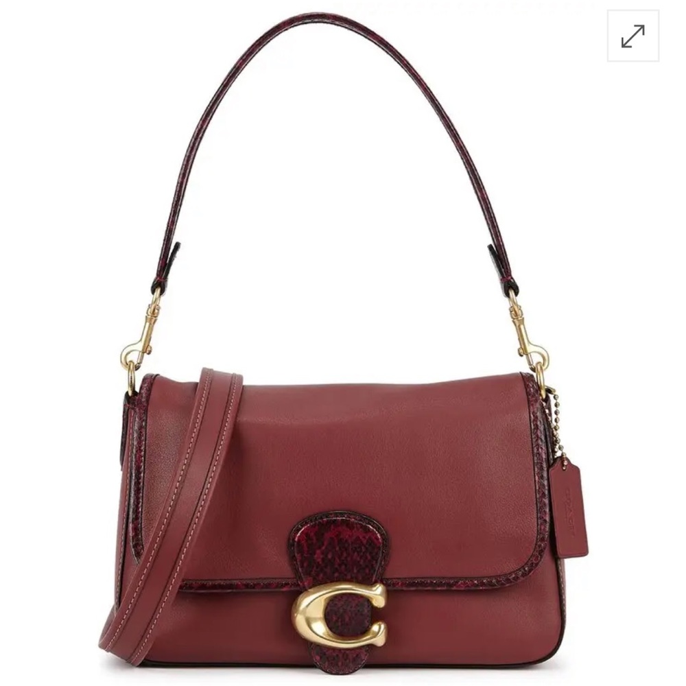 Coach Soft Tabby Burgundy Leather Shoulder Bag